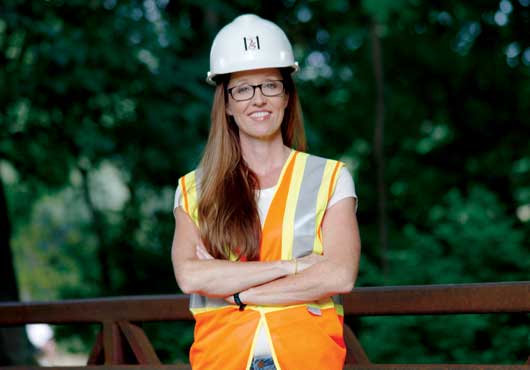 Besides offering training and consulting services, Sharron Halpert of Halpert Life Safety Consulting LLC sometimes grabs a hard hat and safety gear to perform inspections on-site to ensure fire safety in buildings.